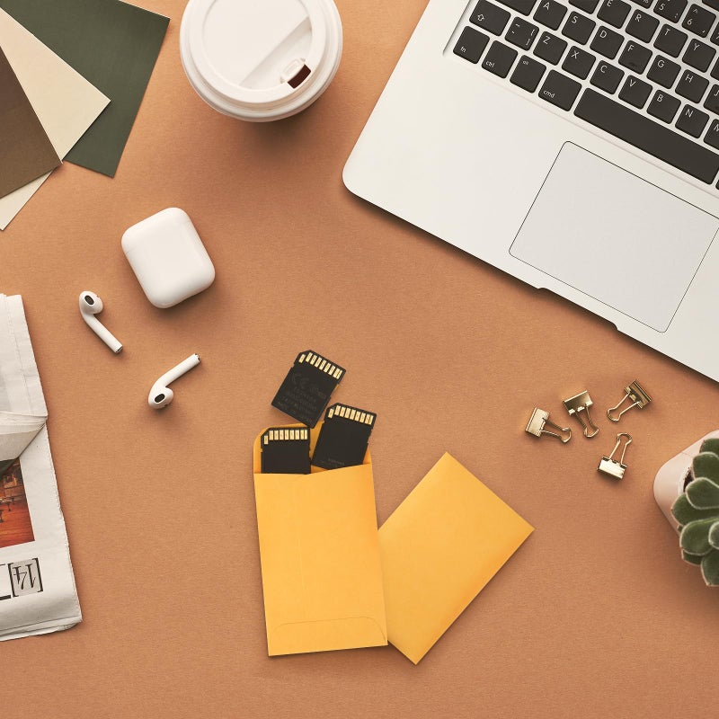 ValBox أظرف العملات ValBox رقم 1 2.25x 3.5 أظرف أجزاء صغيرة مع لسان لاصق للاستخدام في المنزل أو الحديقة أو المكتب، أظرف بذور كرافت بنية 1000 في العلبة - Image 5